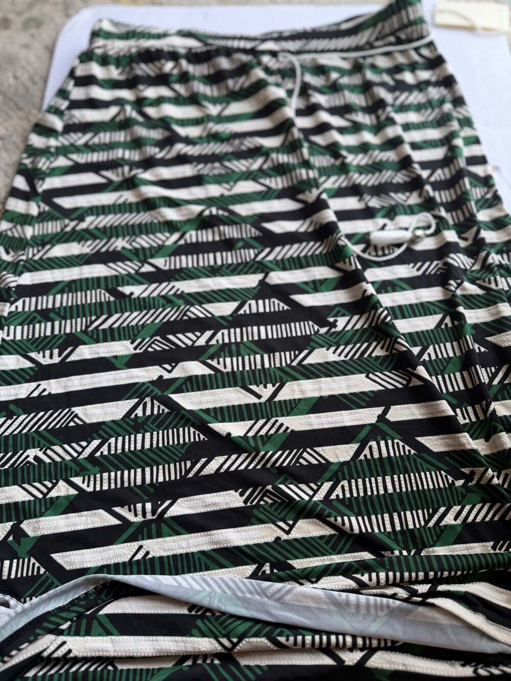 Emi & Jo Women's Geometric Tribal Print Maxi Skirt with Drawstring Tassel Waist